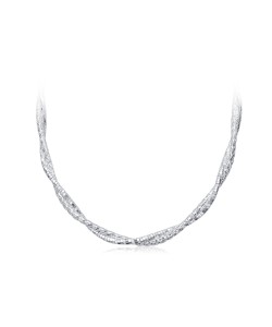 Two Simple Chain Silver Necklace SPE-5390
